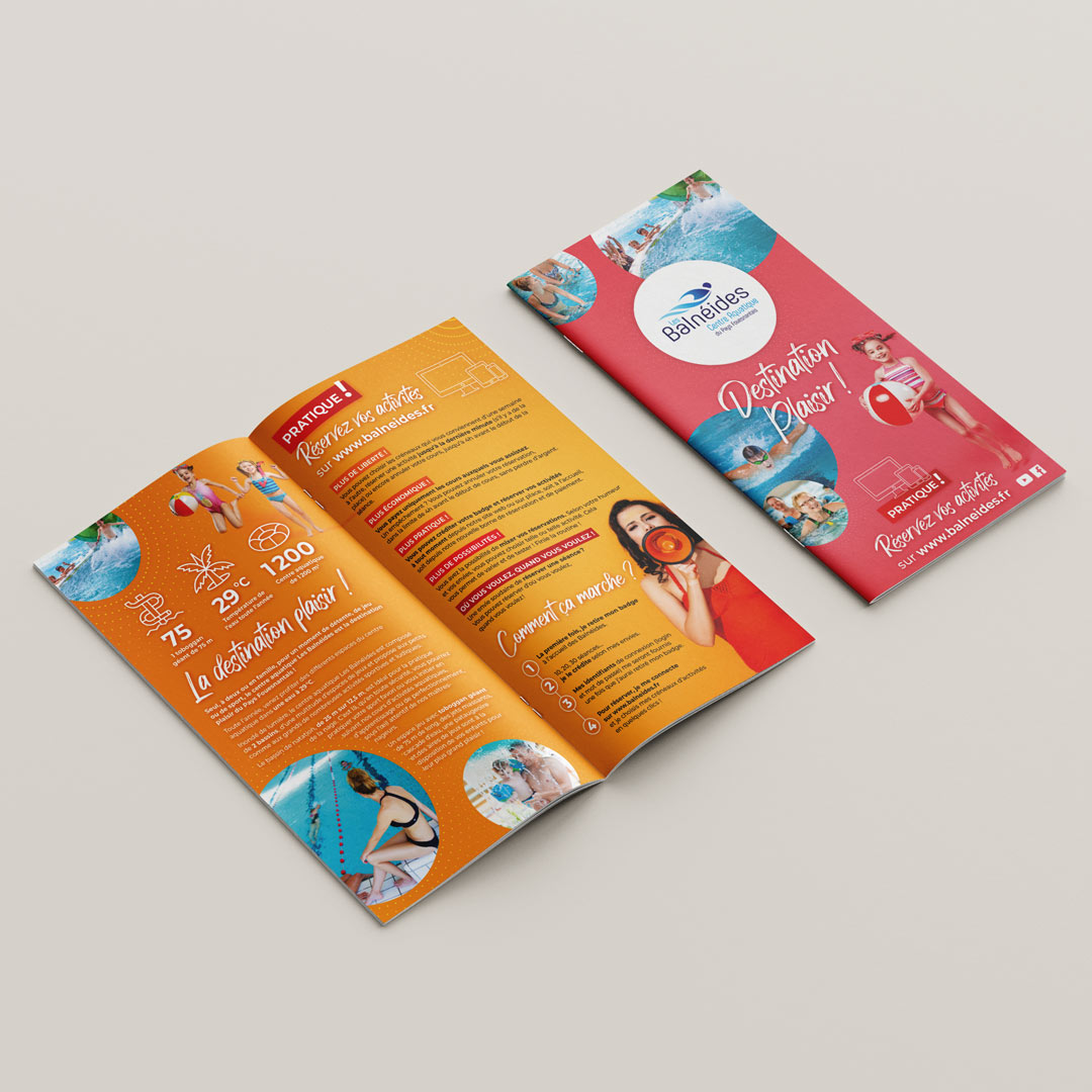 Brochure pour les Balnéides créée par K unique agence de communication à Quimper