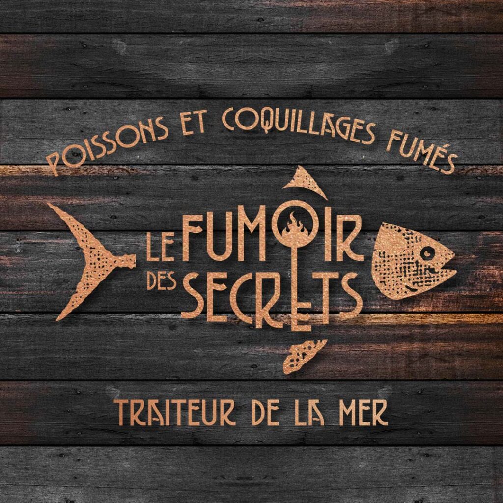 Logo Le Fumoir des secrets traiteur de la mer créé par K unique, agence de communication à Quimper