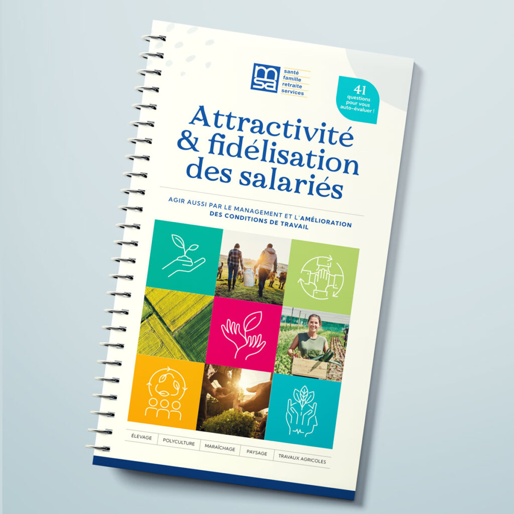 Guide sur l'attractivité et fidélisation des filières agricoles MSA créé par K unique, agence de communication à Quimper