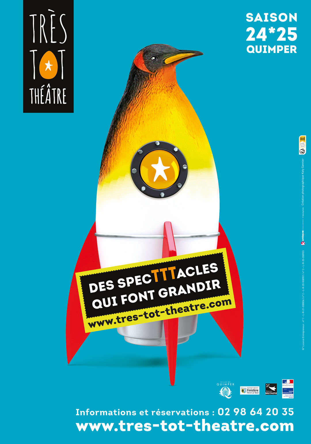 Affiche pour Très Tôt Théâtre créé par K unique, agence de communication à Quimper