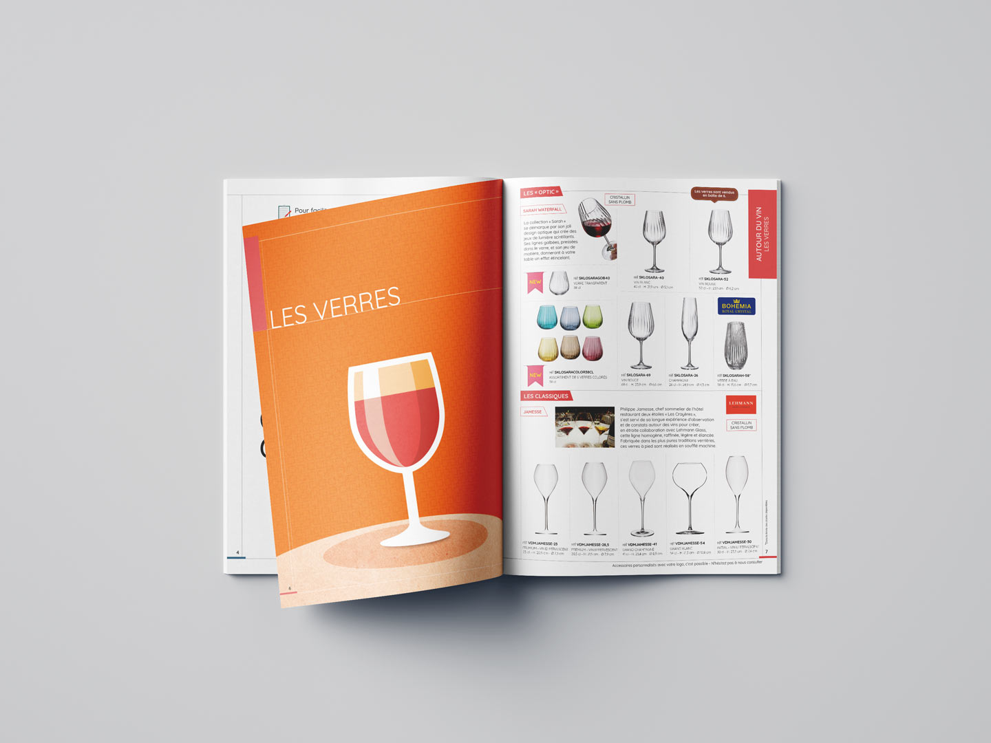 Brochure pour le Comptoir des Sommeliers créée par K unique, agence de communication à Quimper